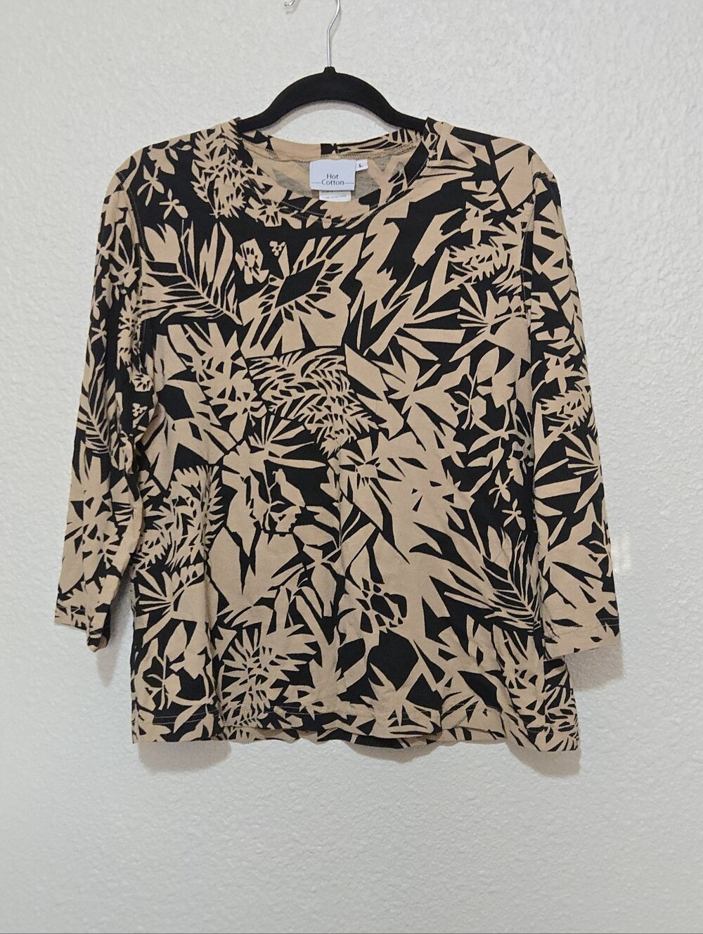 Hot Cotton Linen Shirt - Floral - Tropical Print - Size L